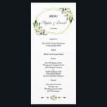 Menu de Casamento de Quadro Dourado Floral Verde V<br><div class="desc">Design de cartão único e elegante, com rosas de aquarelas brancas lindas, buquês de peões, uma falso estrutura de ouro, um divisor floral com setas e corações, fontes modernas, sobre fundo branco. Use a ferramenta Personalizar para adicionar suas informações, alterar fontes, cor do plano de fundo. Para obter itens correspondentes,...</div>