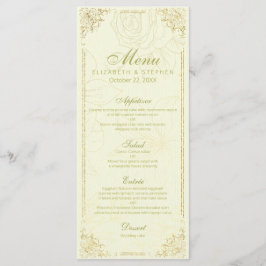 Menu de Casamento de Quadro Floral Elegante Elegan