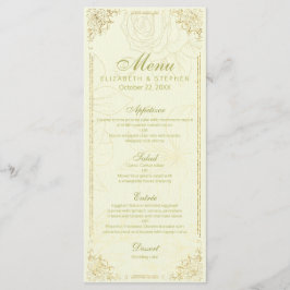 Menu de Casamento de Quadro Floral Elegante Elegan