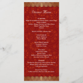Menu de Casamento de Quadro Indiano de Borda Gilde