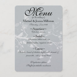 Menu de Casamento de Ramos de Aves da Cinza Branca