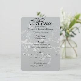 Menu de Casamento de Ramos de Aves da Cinza Branca