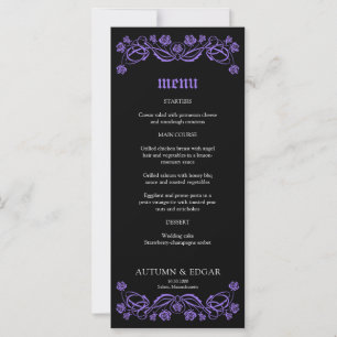 Menu de Casamento de Rosas Góticos