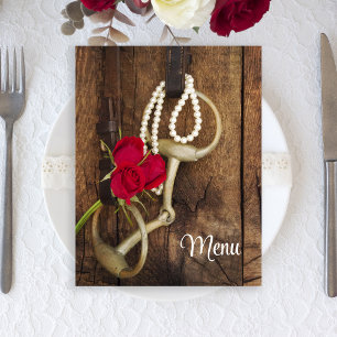 Menu de Casamento de Rosas vermelhas e Bits de Cav
