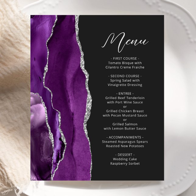 Menu de Casamento de Script Agate Silver Agate Rox (Criador carregado)