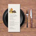 Menu de Casamento de Script Bison Foliage de Folha<br><div class="desc">Ilustração de búfalos com árvores de outono.</div>