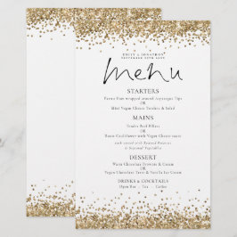 Menu de Casamento de Script de Leitura Dourada do