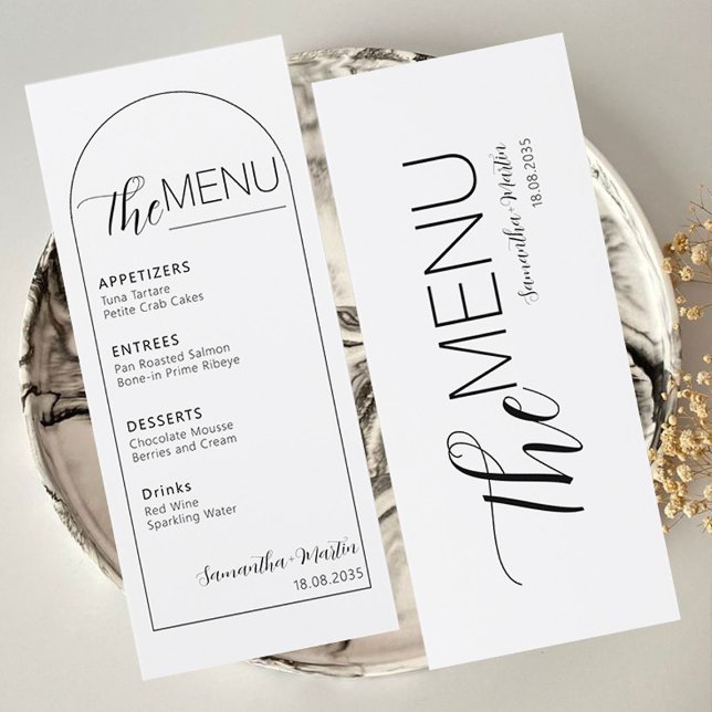 Menu de Casamento de Script de Texto Mínimo Limpo (wedding menu)