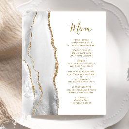 Menu de Casamento de Script Dourado de Agate de Ci