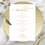 Menu de Casamento de Script Dourado Elegante Simpl<br><div class="desc">Um simples cartão de casamento de caligrafia. Eu ofereço um serviço de personalização gratuito; se você tiver perguntas ou solicitações especiais,  por favor,  sinta-se à vontade para me contactar.</div>