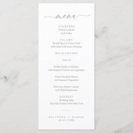 Menu de Casamento de Script Elegante Moderno
