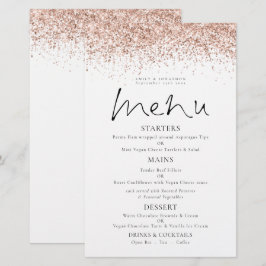 Menu de Casamento de Script Glitter Dourado do Ros
