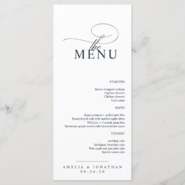Menu de Casamento de Script Minimalista Moderno El