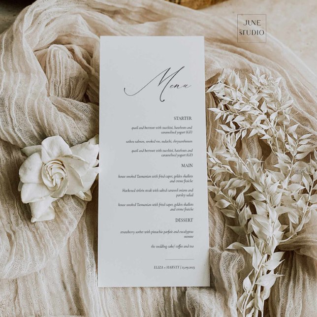 Menu de Casamento de Script Moderno Elegante (Criador carregado)