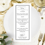 Menu de Casamento de Script Preto Elegante 4x9<br><div class="desc">Menu de Casamento do Elegante Branco e Preto 4x9</div>