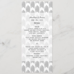 Menu de Casamento de Setas Tribais de cinzas
