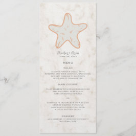 Menu de Casamento de Starfish Rustic Laranja