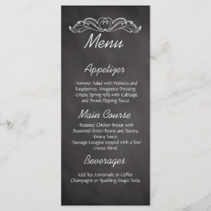 Menu de Casamento de Tabuleiro Chalkboard Slate