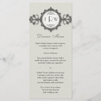 Menu de Casamento de Taupe de Banda Art Deco