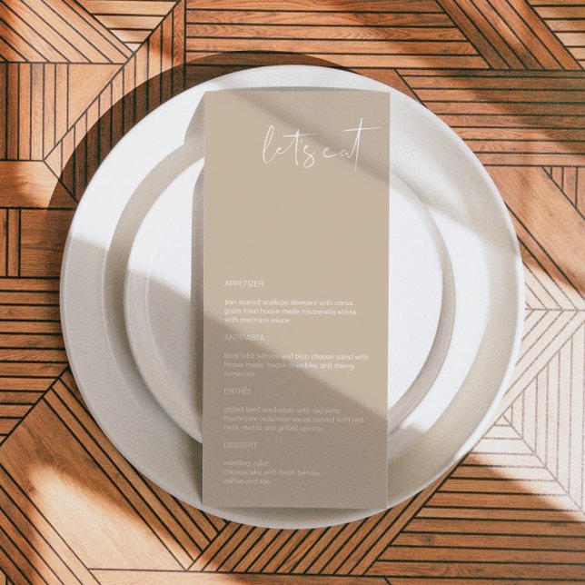 Menu de Casamento de Taupe de Tonalidade da Boêmia (Criador carregado)