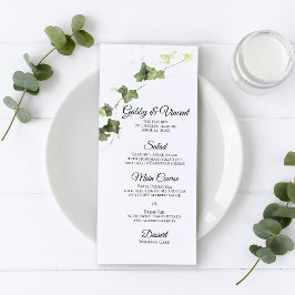 Menu de Casamento de Vinha Vinheira Verde Inglês