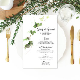 Menu de Casamento de Vinha Vinheira Verde Inglês