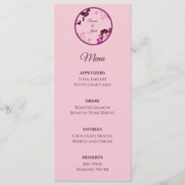 Menu de Casamento do Anel Floral Roxo
