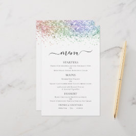 Menu de Casamento do Arco-Íris Leve Elegante de Or