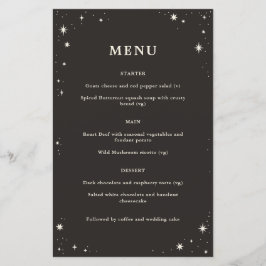 Menu de casamento do boho tarot Celestial