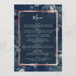 Menu de casamento do Buquê Dourado Rosa