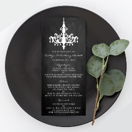 Menu de Casamento do Chandelier Chalkboard Elegant