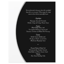 Menu de Casamento do Círculo Moderno Branco Negro