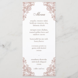 Menu de casamento do Colar de rosa