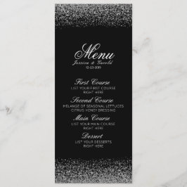 Menu de Casamento do Diamante Branco e Preto Elega