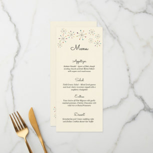 Menu de Casamento do Estilo de Vintage Moderno do