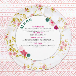 Menu de casamento do Flat Modern Garden Romance