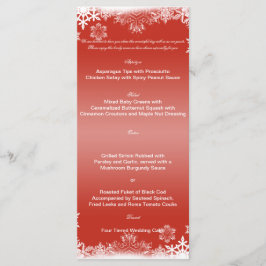 Menu de Casamento do Floco de Neve Vermelho e Bran
