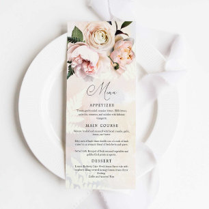 Menu de Casamento do Jardim Floral de Primavera
