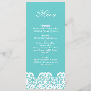 Menu de Casamento do Local do Teal Tiffany