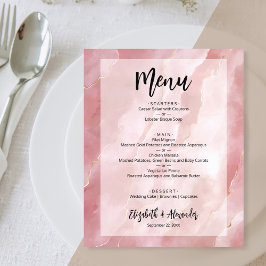 Menu de Casamento do Mármaco Rosa-Esmagado do Orça