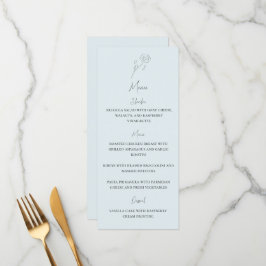 Menu de Casamento do Monograma da Flor Minimalista