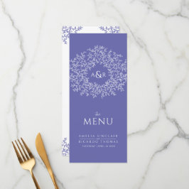 menu de casamento do monograma de desenho branco
