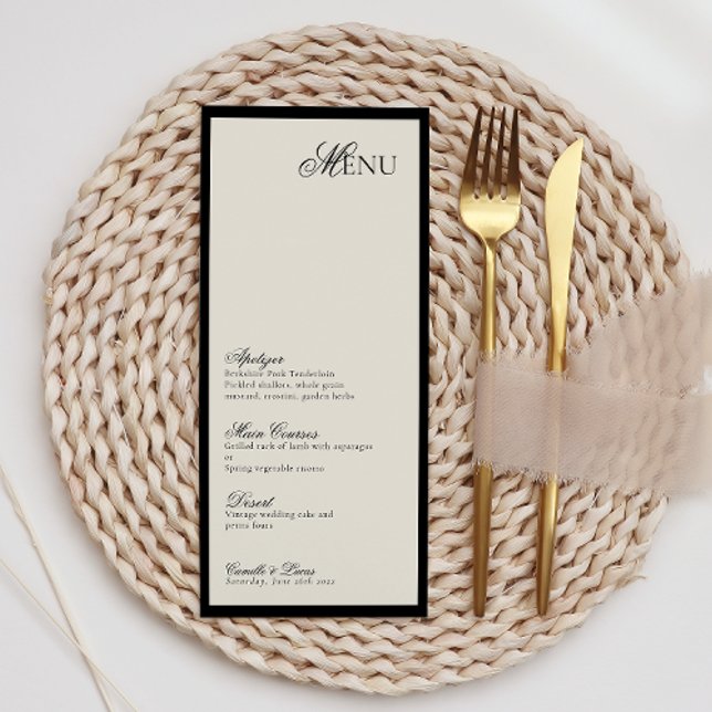 Menu de Casamento do Monograma de Script Minimalis (Criador carregado)