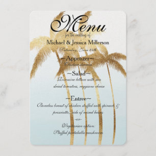Menu de Casamento do Ombre das Palmeiras Douradas