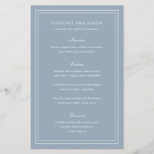 Menu de Casamento do Orçamento Azul Tradicional