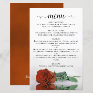 Menu de Casamento do Orçamento do Rosa Laranja El