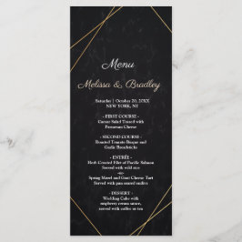 Menu de Casamento do Quadro Geométrico Dourado e P