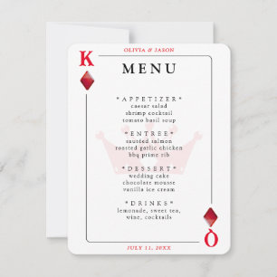 Menu de Casamento do Rei e Rainha dos Diamantes
