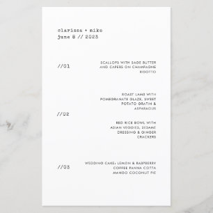 Menu de Casamento do Restaurante de Partido Jante
