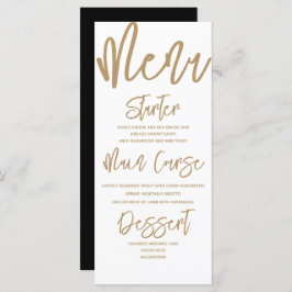 Menu de Casamento do Script de Caligrafia Dourada